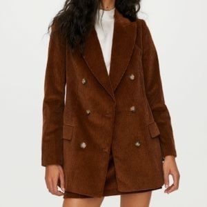 NWOT Aritzia Wilfred margaux corduroy blazer, terrazzo brown size 2